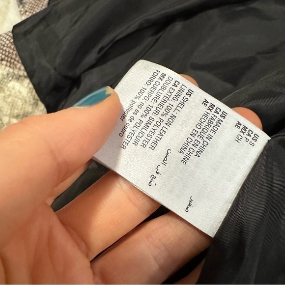 Bar iii animal print moto jacket faux leather snake print brown - Picture 6 of 6